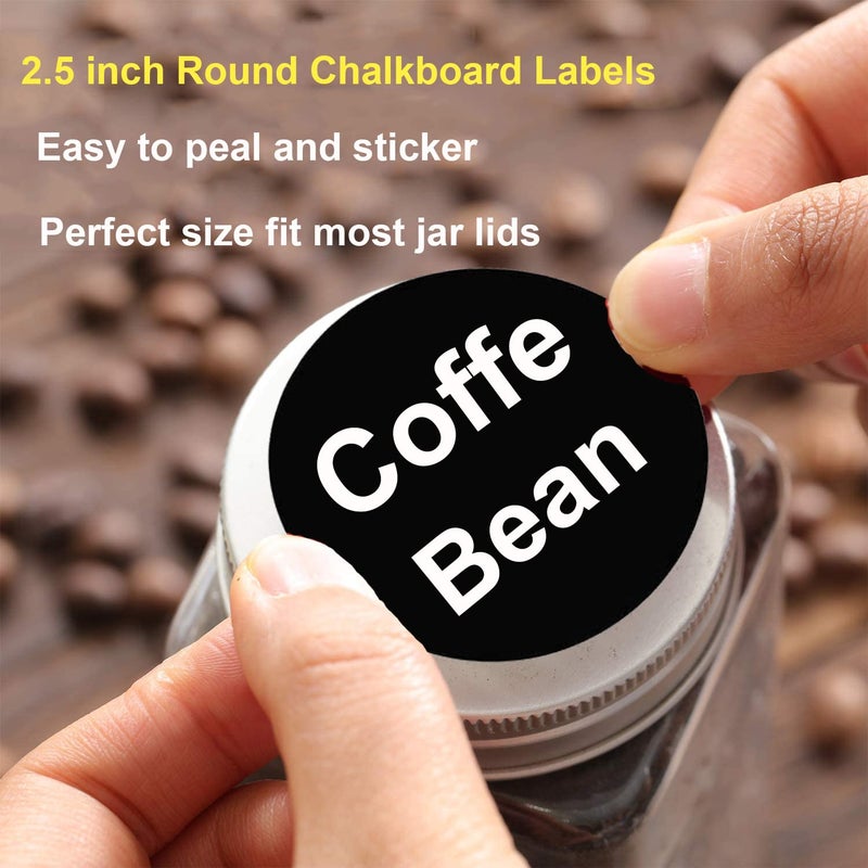 SMARSTICKER Chalkboard Labels Sticker 2.5 inch Round Erasable Reusable Blackboard Mason Jar Lid Canning Label for Decorating Mason Jars, Pantry, Home and Office & Craft DIY 90 pcs - Image 3